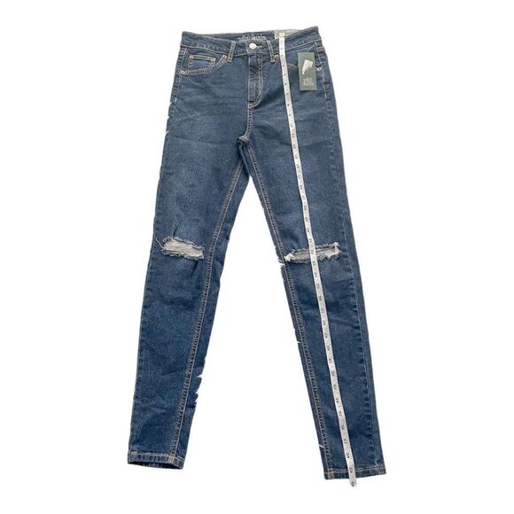 Wild Fable Washed Blue High Rise Distressed Skinny Jeans SZ 2 BNWT - Picture 11 of 14